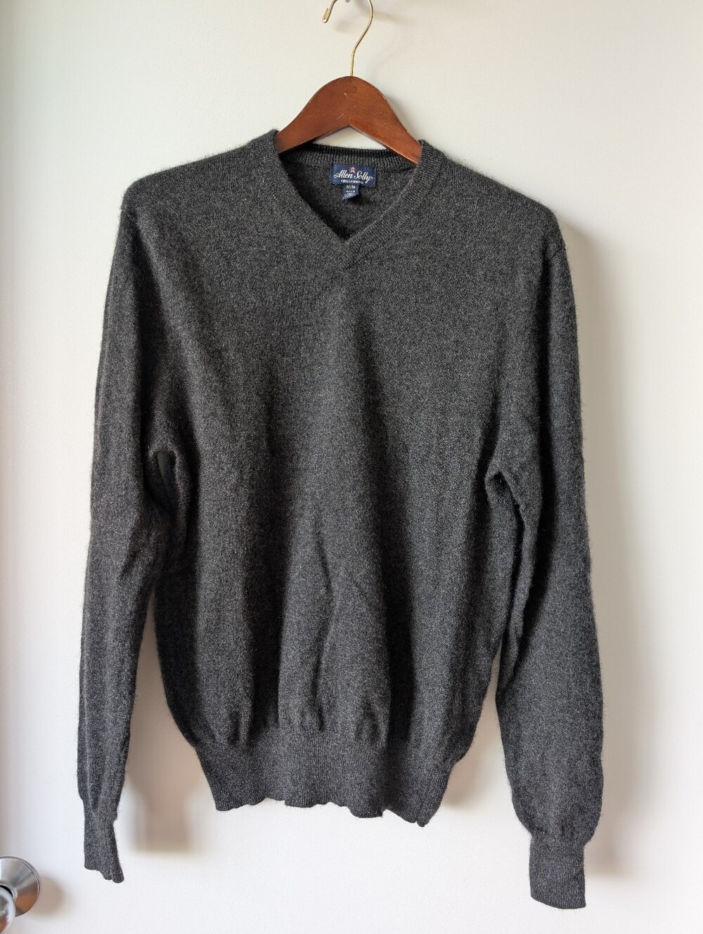 Allen Solly 100% Cashmere Grey V Neck Sweater